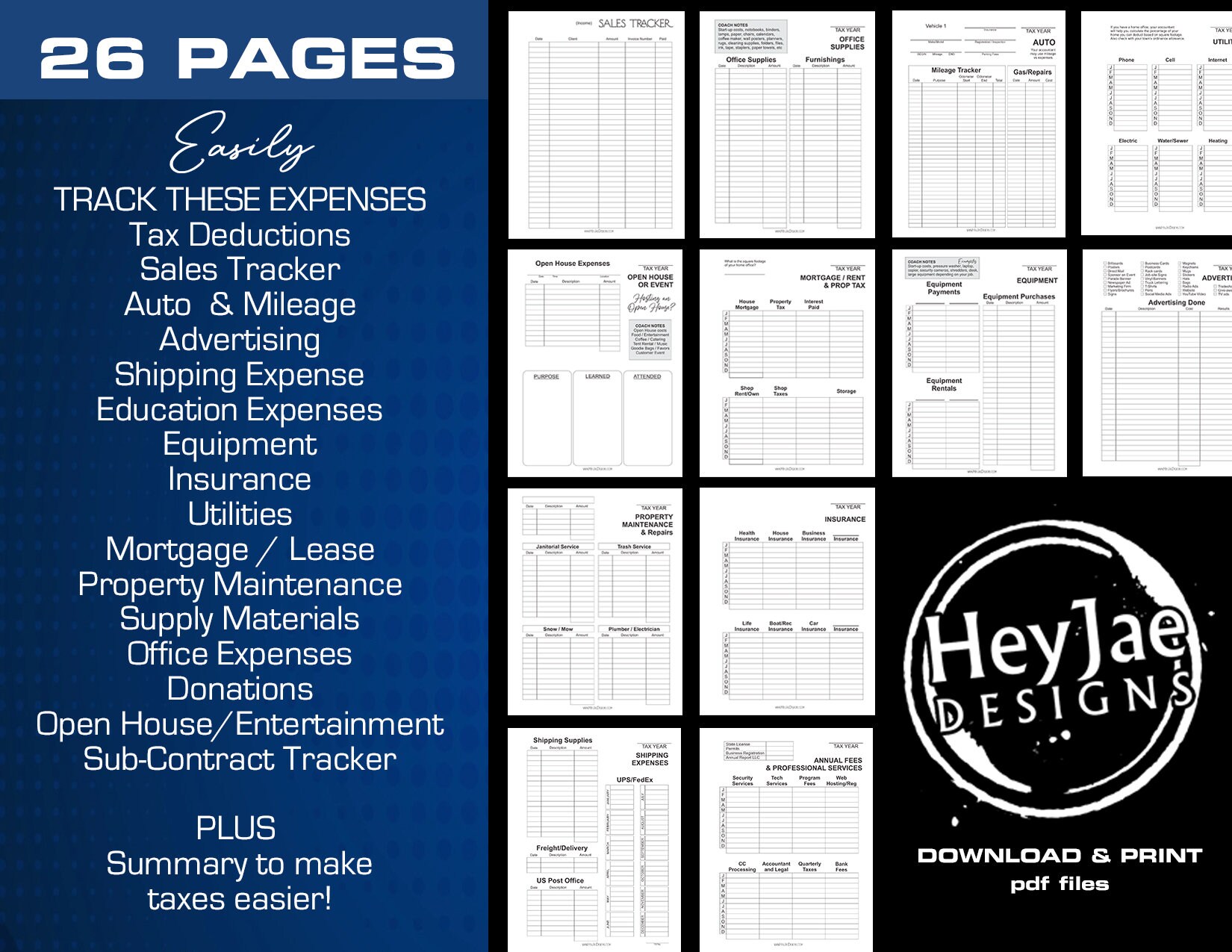 Small Business Tax Return Workbook 24 Pages Instant PDF Download - Etsy