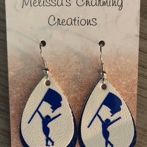 Color Guard Faux Leather Dangle Earrings