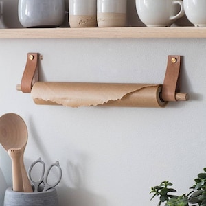 Wall Mounted Paper Roll Holder and Dispenser, Cafe Menu Board, To-Do List, Modern Bath Towel Holder, Wooden Towel Holder, Bath Towel Holder image 1