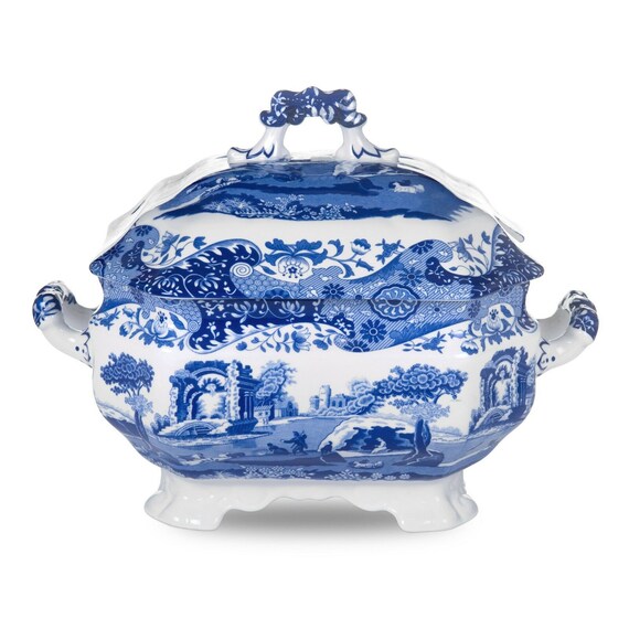 Spode Blue Italian Soup Tureen and Ladle Brand New