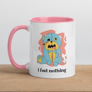 I Feel Nothing Zombie Teddy Bear 11 oz Ceramic Coffee Tea Mug | Dark Humor Mug/Gift Nihilism Existential Dread Mug/Gift Pessimistic Mug/Gift