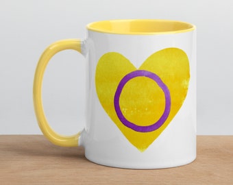 Intersex Pride Heart 11 oz Ceramic Coffee Tea Mug