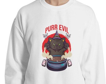 Purr Evil Cat Hoodie | Evil Cat, Black Hoodie, Spooky Cats