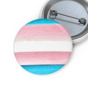 Transgender Pride Watercolor 1.25 in. Pinback Button | Trans Pride Pin/Button | LGBTQ Pride Colors Pin/Button, Trans Ally Pin/Button