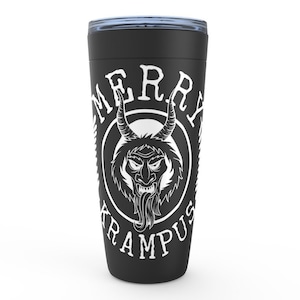 Merry Krampus 20 oz Tumbler Travel Coffee Tea Mug | Nordic Christmas Krampus Coffee Mug, Krampus is Coming, Krampus Christmas Gift/Mug