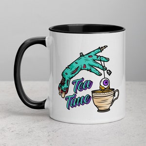 Zombie Hand Tea Time  Fun Spooky Halloween 11 oz Ceramic Tea Coffee Mug