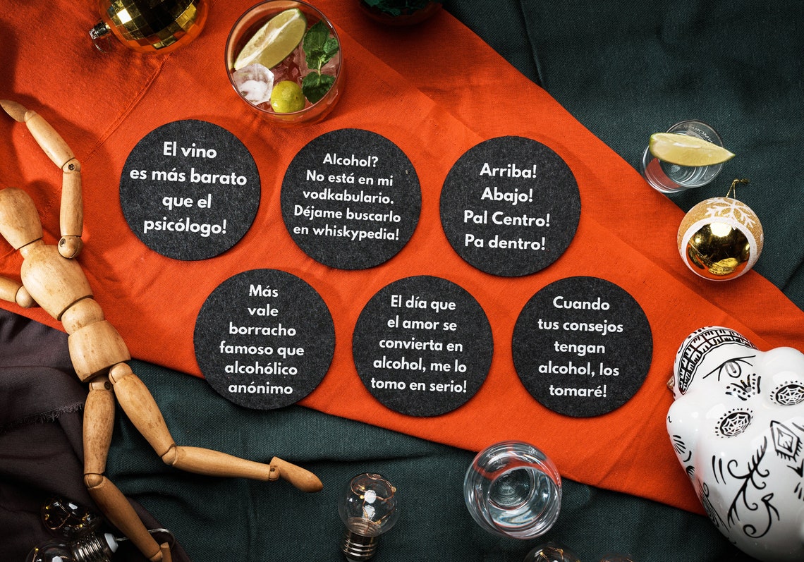 Funny Coasters in Spanish Unique Drink Coasters 6sayings New House