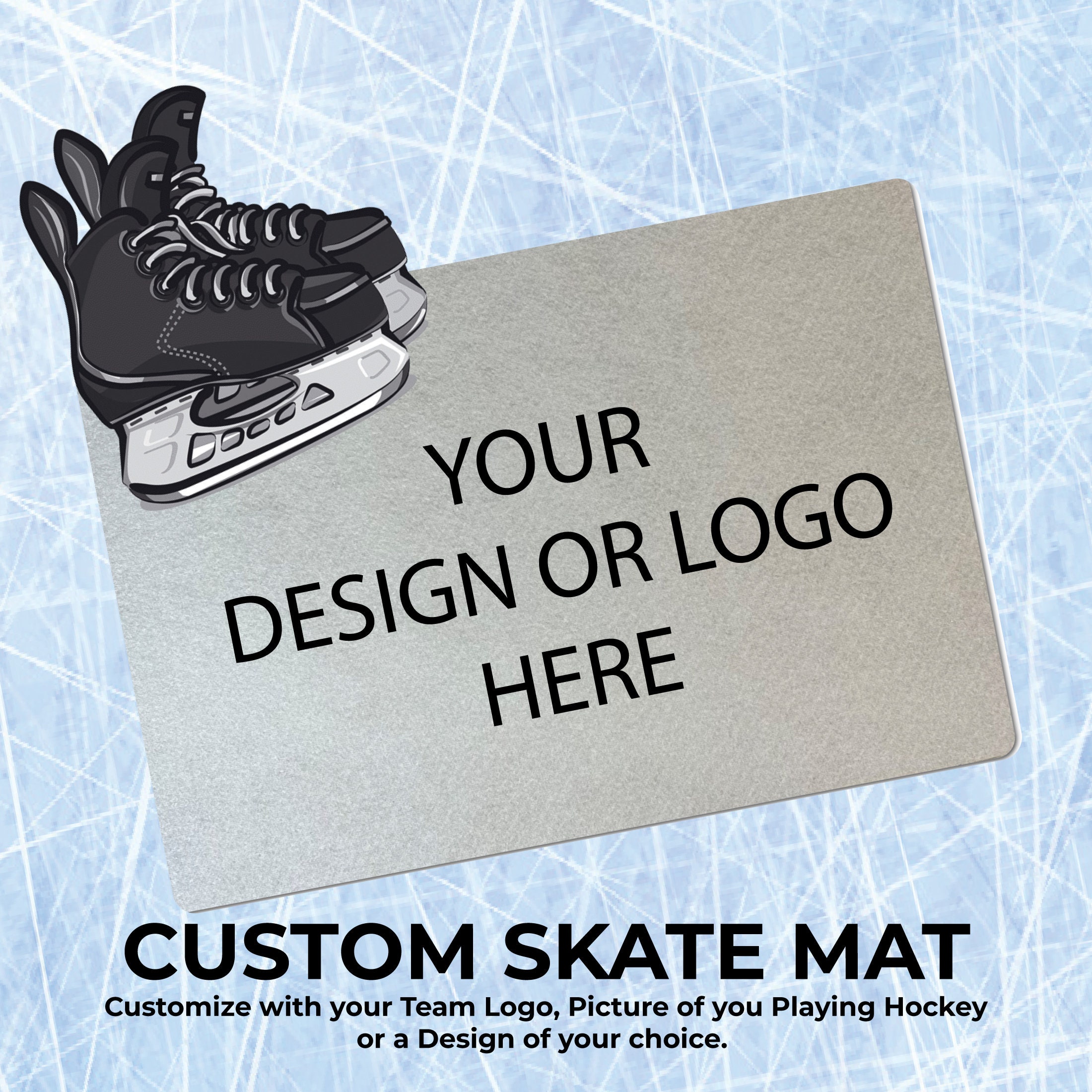 hockey skate mat for dressing room Custom Hockey Skate Mat, Personalized Locker Room Decor, Team Logo Design