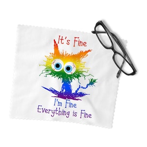 It&#39;s Fine I&#39;m Fine Microfiber Lens Cleaning Cloth – Eyeglass, Sunglass, Camera, Phone Screen Wipe – 6&quot;x6&quot; Reusable, Streak-Free, Soft Cloth