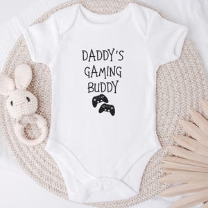 Daddy&#39;s Gaming Buddy: Gender Neutral Graphic Baby Onesie