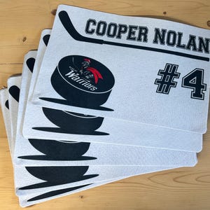 Custom Hockey Skate Mat, Personalized Locker Room Decor, Team Logo Design image 19