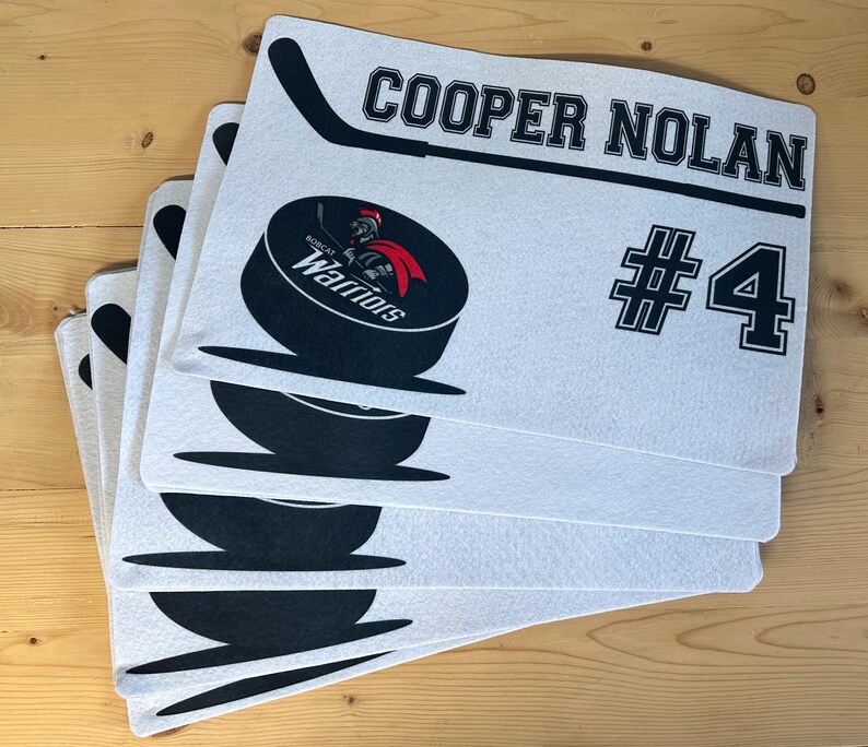 Custom Hockey Skate Mat, Personalized Locker Room Decor, Team Logo Design image 19