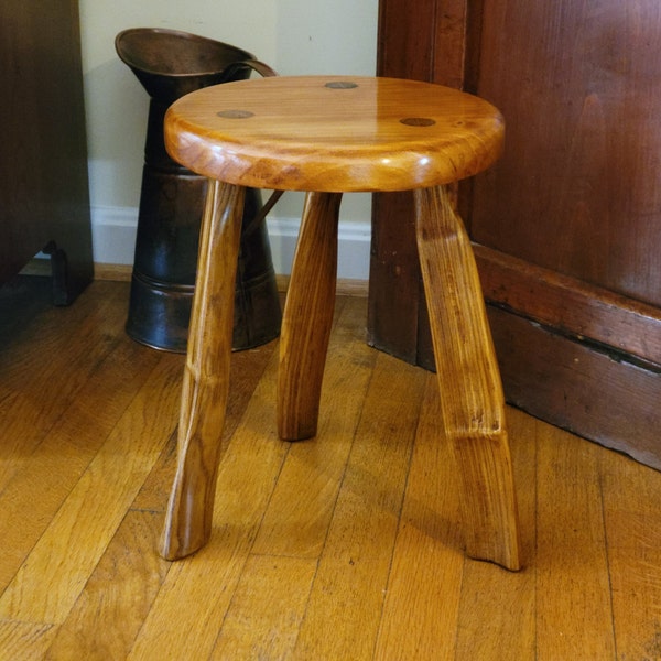 Rustic Three-Legged Kid Stool with Black Locust Legs