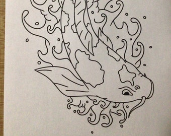 Koi Fish Printable Coloring Page