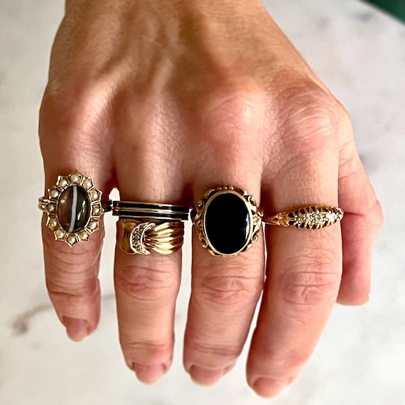 Banded Agate Halo Conversion Ring - image 5