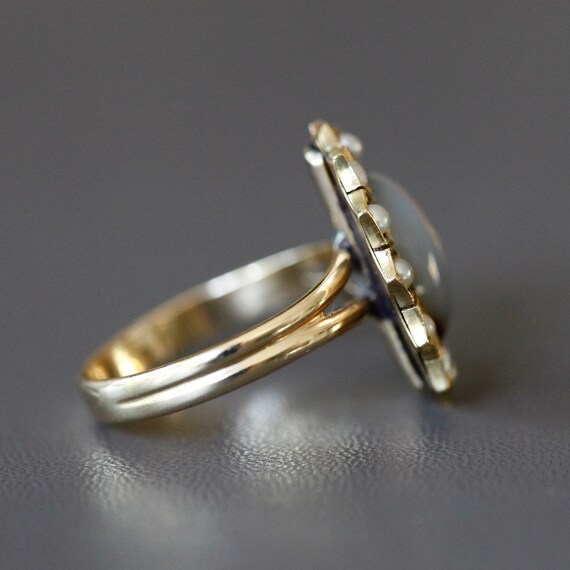 Banded Agate Halo Conversion Ring - image 3