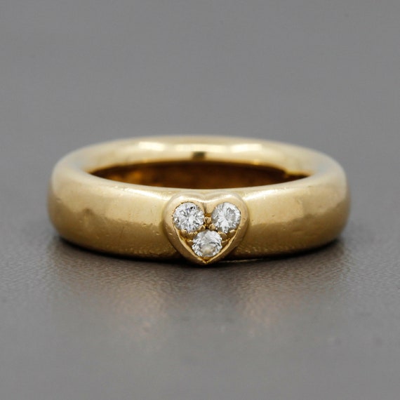 Vintage Tiffany & Co. 18k Gold and Diamond Heart Ring - Etsy