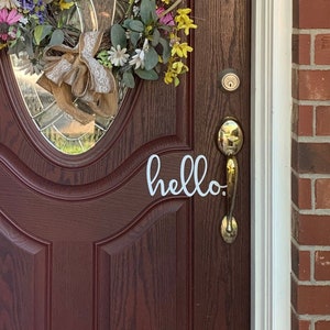Hello Door Decal | Door Decal | Farmhouse Door Decal | Vinyl Lettering | Hello Decal