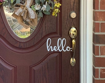 Hello Door Decal | Door Decal | Farmhouse Door Decal | Vinyl Lettering | Hello Decal