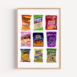 Asian Snacks Print, Asian Art Print, Food Print, Wall Art, Art Poster, Gifts