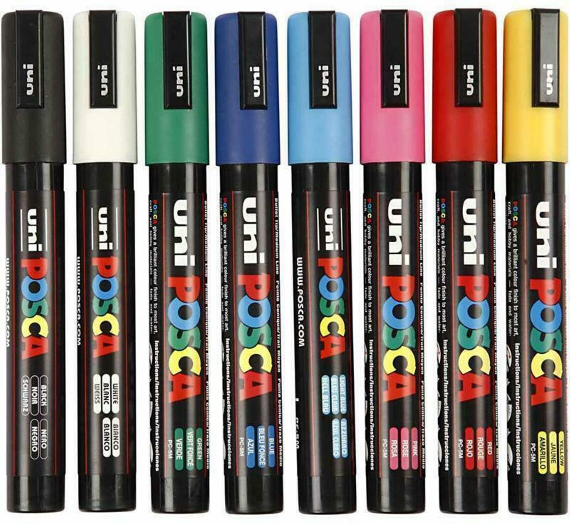 8 Uni Posca markers permanent stroke width 2.5 mm 8 Etsy