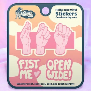 Fisting Love Language Sticker | Cute LGBTQ+ Funny Pride Gifts | Kinky Fetish Sexy Gay Designs for Lesbians Queers Trans Non-binary Mature