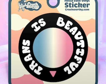 Trans ist schön Aufkleber | Niedliche LGBTQ + Pride Geschenke | Ästhetische Designs für Queers Trans Non-binary Transmasc Transfemme FtM MtF Enby Mx