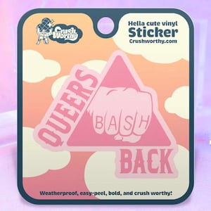 Queers Bash Rückenaufkleber | LGBTQ+ Pride Vinyl Aufkleber | Ausgereift