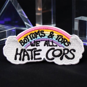 Parche "Todos odiamos a los policías", regalo para izquierdistas queer, bordado para planchar, arcoíris ACAB
