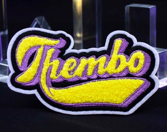Thembo Varsity Chenille Patch, Funny Enby Gift, Nonbinary Iron On Embroidery