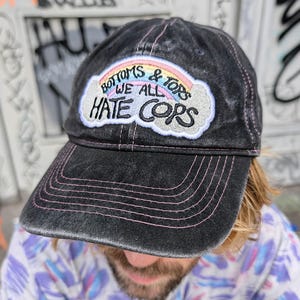 Bottoms & Tops We All hate Cops Hat | Throwback Design Baseball Cap | Gay Queer Apparel