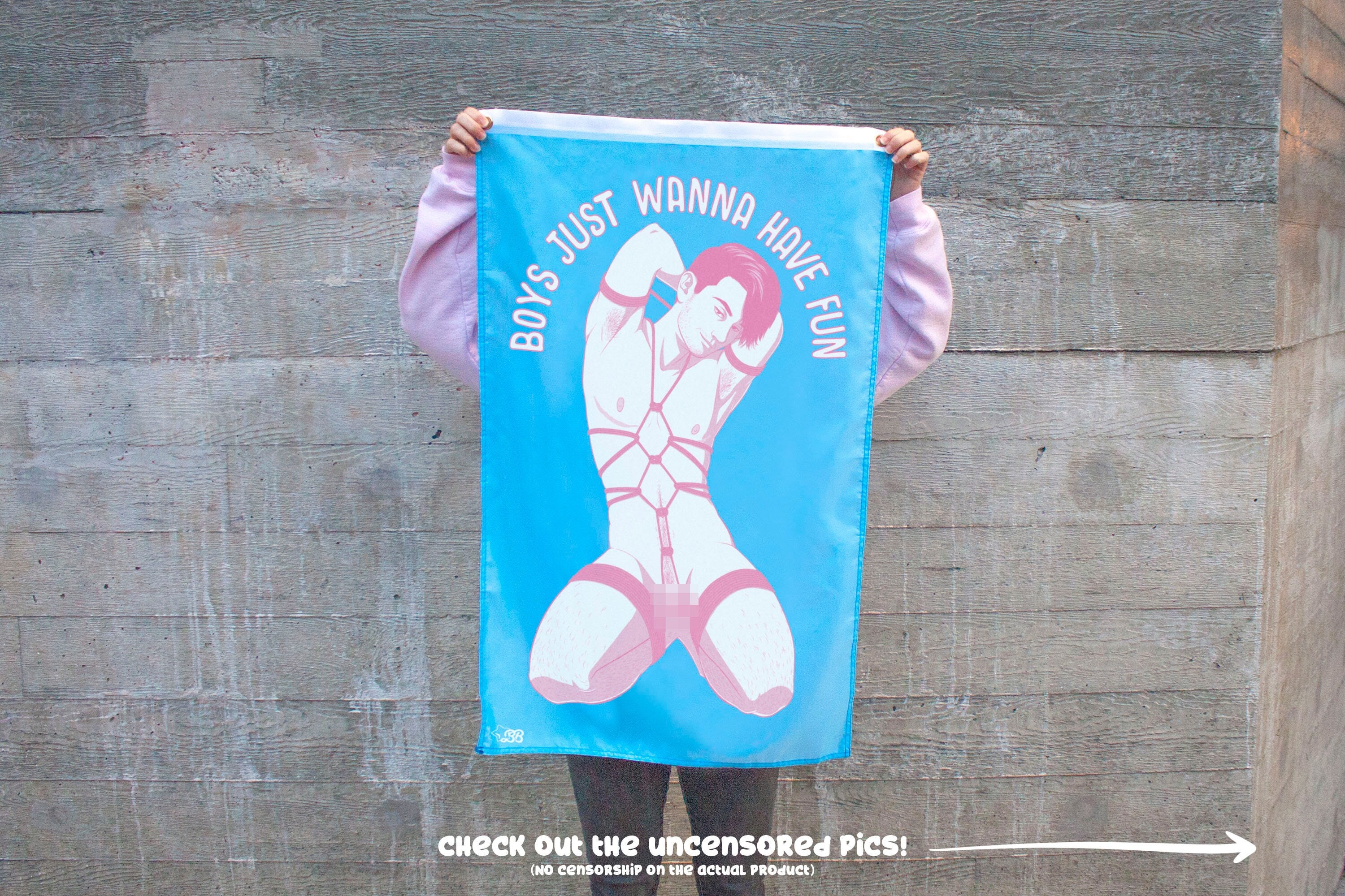 Trans Boys Just Wanna Have Fun Flag, Trans Masc Shibari Cape, Transgender Rope Bondage Tapestry Mature