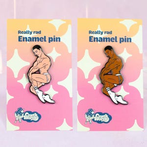 Sexy Gay Athletic Supporter Enamel Pin 2 COLOR OPTIONS! | Jockstrap Jock Gift | Hot Erotic Male Pinup Design Artwork | Mature