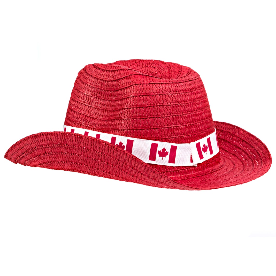 Canada Day Straw Fedora Wide Brim Hat With Headband Perfect Etsy