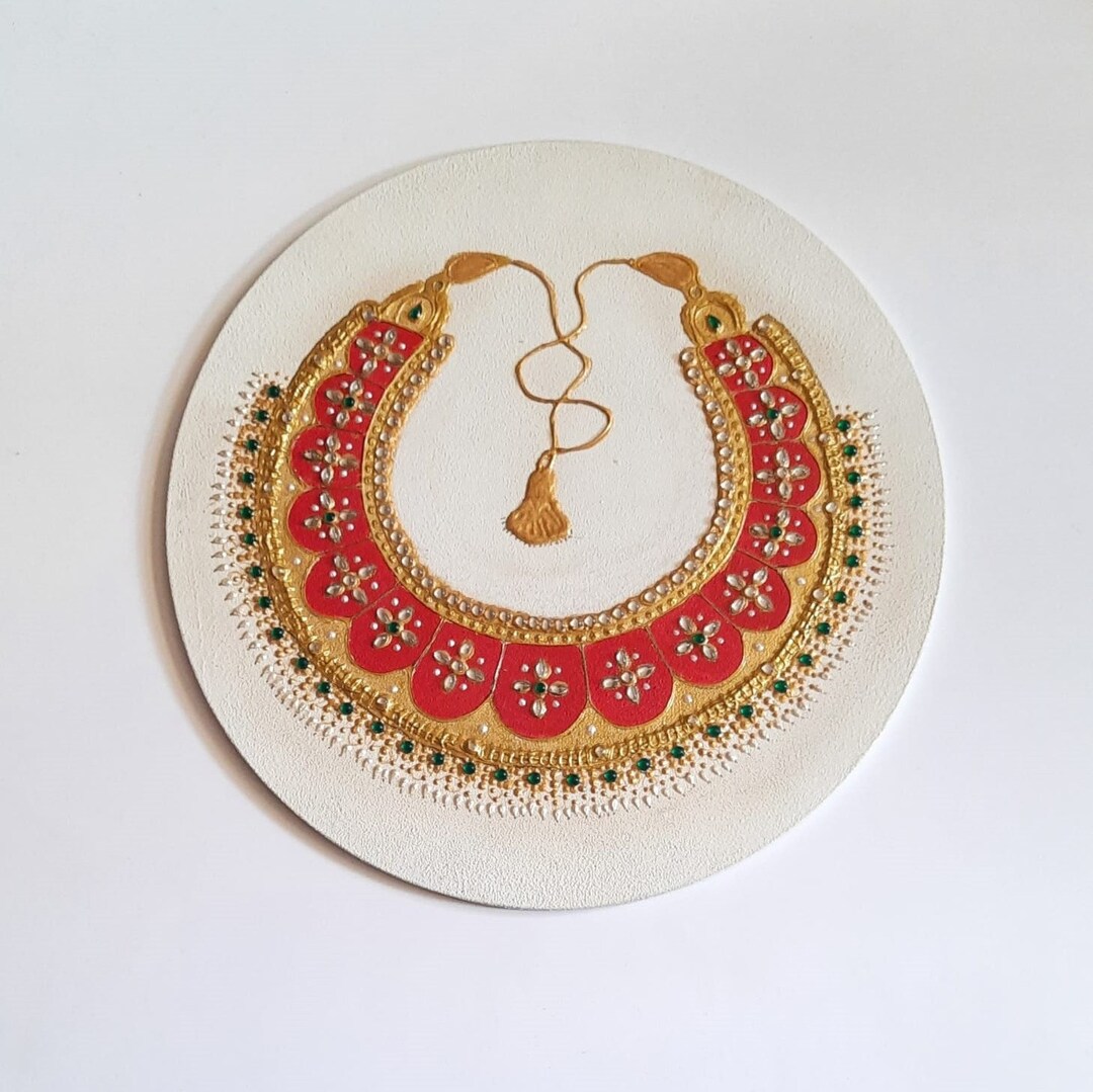 Rajasthani Jadau Jewellery necklace Painting Original Etsy