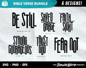 Christian Statements SVG Bundle, Scripture Faith Bible Verse Quote SVG Bundle, clipart SVG files for cricut