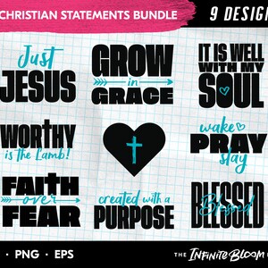 Bible Verse SVG Bundle: Bold Statements Pack / Scripture svg / Faith svg / Bible Quote svg / Cut files for Cricut and Silhouette / PNG