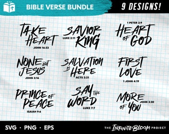 Christian Statements SVG Bundle, Scripture Faith Bible Verse Quote SVG Bundle, clipart SVG files for cricut