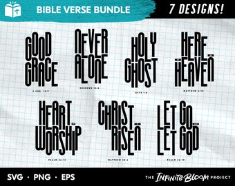 Christian Statements SVG Bundle, Scripture Faith Bible Verse Quote SVG Bundle, clipart SVG files for cricut