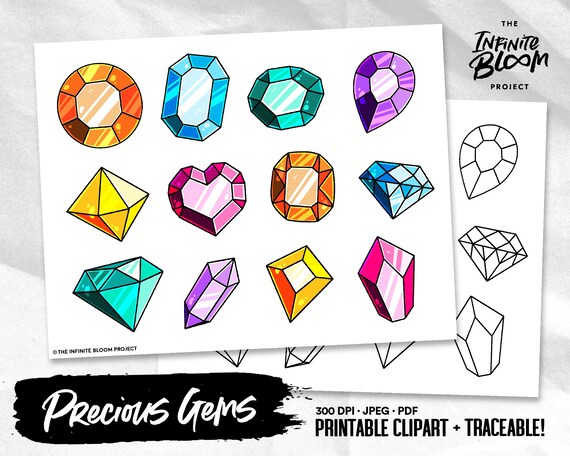 Precious Gems Clipart Bible Journal Printable Prayer - Etsy