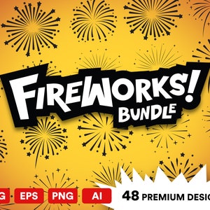 Fireworks SVG Bundle | Fireworks ClipArt | Cricut & Silhouette Cut Files | New Year Graphics