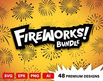 Fireworks SVG Bundle | Fireworks ClipArt | Cricut & Silhouette Cut Files | New Year Graphics