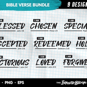 Bibel-Vers SVG Bundle: IDENTITY DECLARATIONS Pack / Schrift Svg / Glauben Svg / Bibel Zitat Svg / schneiden Dateien für Cricut und Silhouette