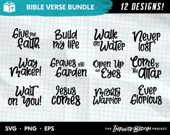 Christian Statements SVG Bundle, Scripture Faith Bible Verse Quote SVG Bundle, clipart SVG files for cricut