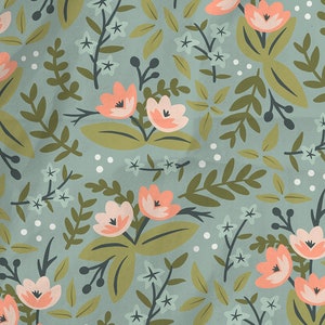 May include: A seamless pattern featuring pink flowers, green leaves, and white stars on a light blue background. The text "The Infinite Bloom Project" is in the bottom center of the image.