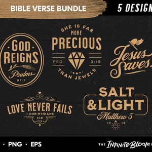 Vintage Bible Verse SVG Bundle Collection No. 1 / Scripture Christian Faith Bible Quote SVG Files for Cricut