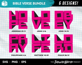 Christian Statements SVG Bundle, Scripture Faith Bible Verse Quote SVG Bundle, clipart SVG files for cricut