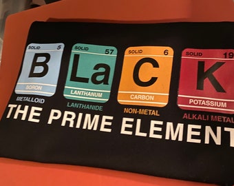 The Prime Element: Schwarzes Grafik & Statement T-Shirt, Afroamerikaner, Elements. Periodensystem