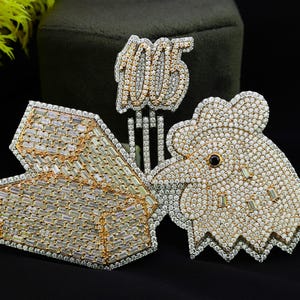 Colgante con logotipo personalizado de moissanita y baguette en 3D, cadena de rapero personalizada con circonitas cúbicas y circonitas cúbicas de estilo hip hop