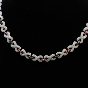 8mm VVS Moissanite  Infinity Link Chain  Diamond Cuban Necklace Diamond Chain Color Diamond combination Unique Infinity Rapper chain
